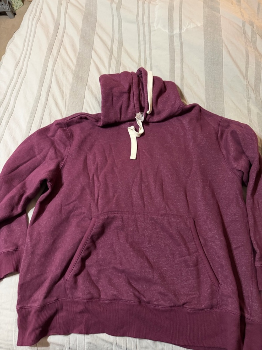 Cozy High Funnel Neck Pullover Hoodie in Plum